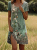 Kara | trendiges Kleid mit Rundhals und floralen indischen Akzenten