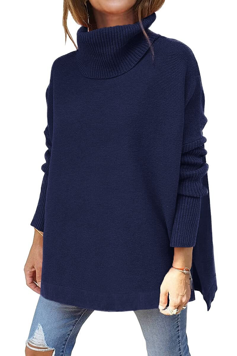 Annie™ | Übergroßer Rollkragenpullover - Blau / S