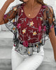 Adeline | elegante Bluse aus schwerem besticktem Netzgewebe