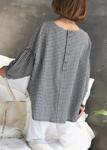 Racill | Asymmetrische Karo-Bluse aus Baumwolle