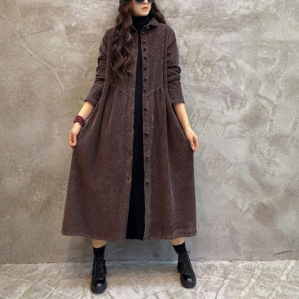 Heliviane | Hochwertiger Cordmantel im Französischen Stil