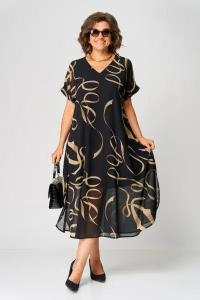 Milena | feminines Chiffonkleid für Curvy Damen