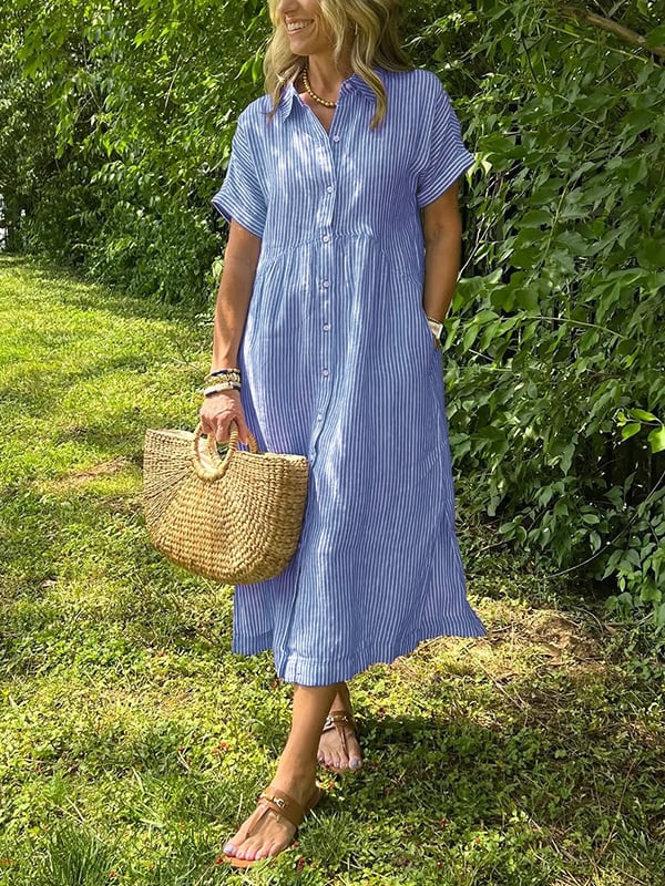 Ivey | feminines Kleid mit Knöpfen und Aufschlägen