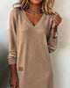Allison™ | Stylisches Strickkleid mit V-Ausschnitt