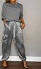 Zara | Satin Oberteil und Hose Set