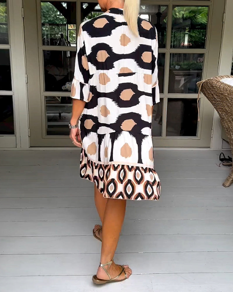 Larisa | Bedrucktes Kleid mit 3/4 Ärmeln