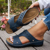 Russia | Orthopädische flache Ledersandalen mit goldenen Details