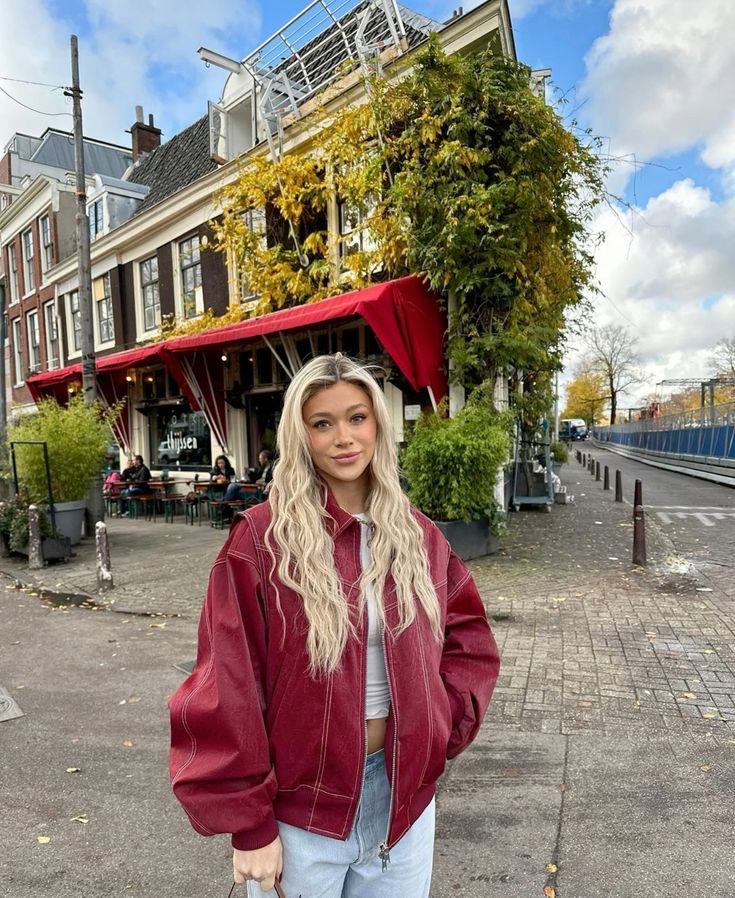 Kelsey | Oversized Lederjacke mit Reißverschluss