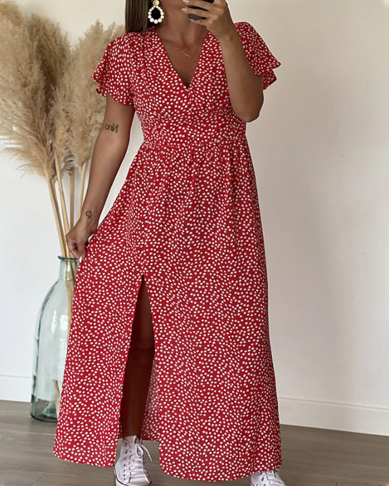 Everly | elegantes Maxikleid, schmeichelnder V-Ausschnitt.