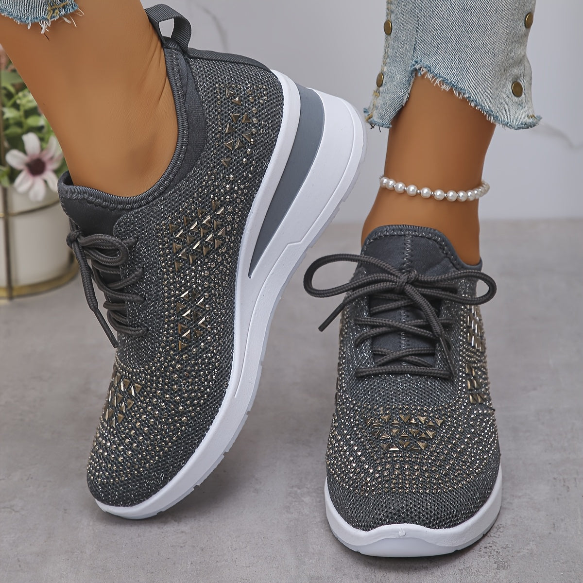 Ahya | Elegante Sneakers mit Strasssteinen