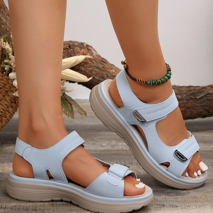 Jennaya | Bequeme Damen-Keilsandalen mit Klettverschluss