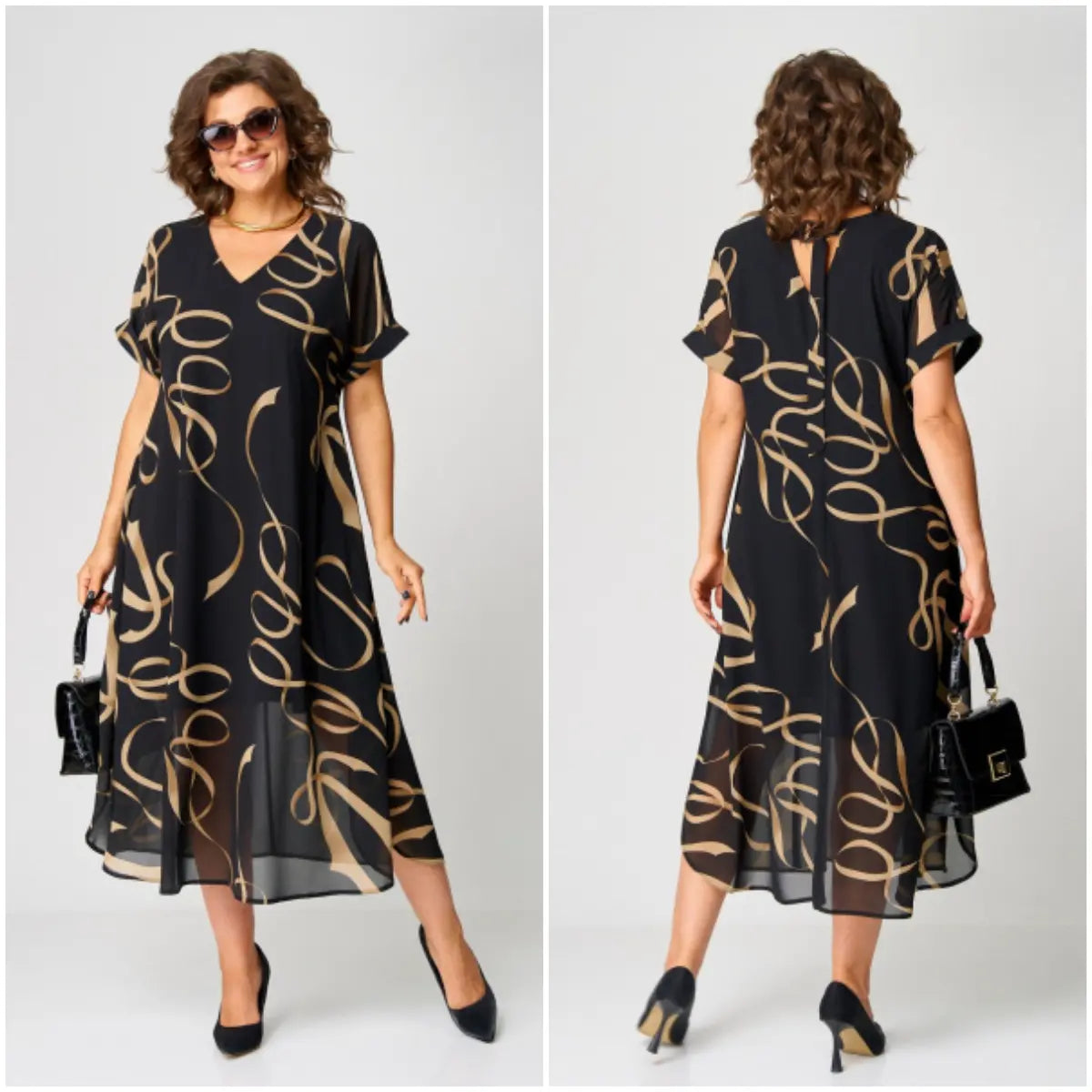 Milena | feminines Chiffonkleid für Curvy Damen