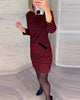 Caryn | Geometrisches Midikleid mit 3/4-Ärmeln