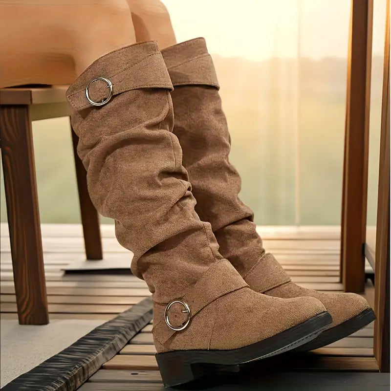 Loretta | Retro-Reitstiefel aus Wildleder