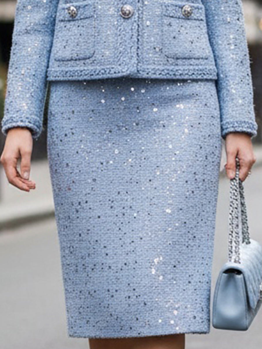 Xeleste | Tweed-Set mit Pailletten