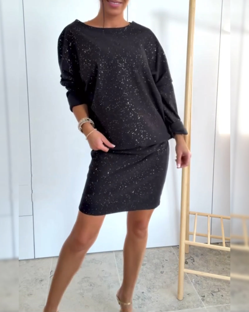 Fenila | Strahlendes Party-Strickkleid mit Feinem Glitzer