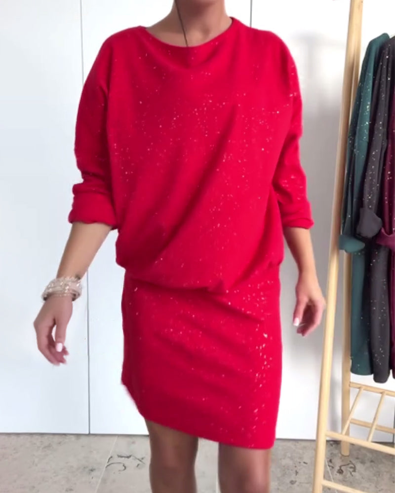 Fenila | Strahlendes Party-Strickkleid mit Feinem Glitzer