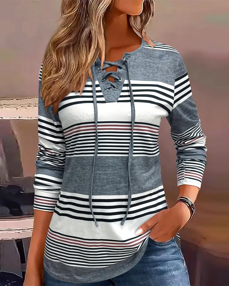 Victoria | Zeitloses gestreiftes Langarm-T-Shirt für Damen