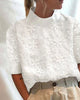 Haley | klassische Bluse mit kunstvoll besticktem Kragen