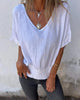 Bomiris | Tailliertes T-Shirt mit V-Ausschnitt