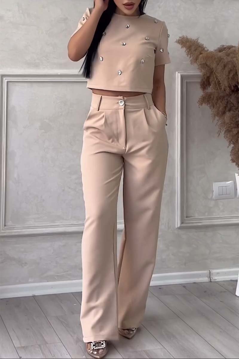 Carmixa | Top & Hose Set mit Diamant-Verzierung