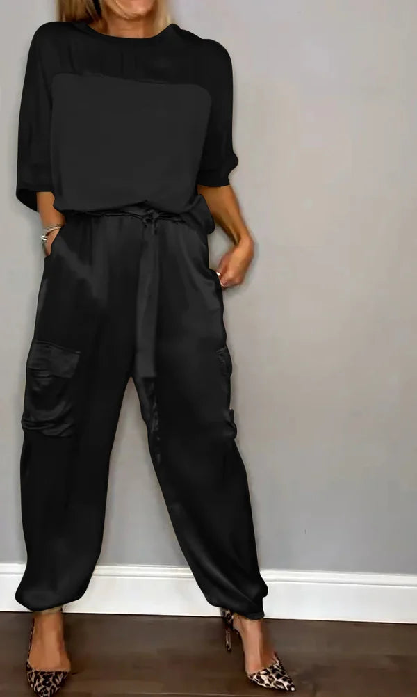Zara | Satin Oberteil und Hose Set