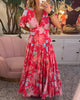 Aura | elegantes Kleid mit V-Ausschnitt und Blumenprint