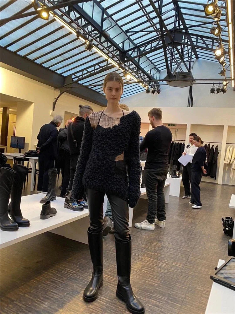 Marielle | Lockerer Patchwork-Strickpullover