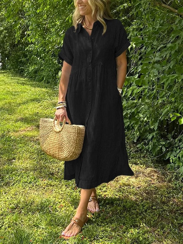 Ivey | feminines Kleid mit Knöpfen und Aufschlägen