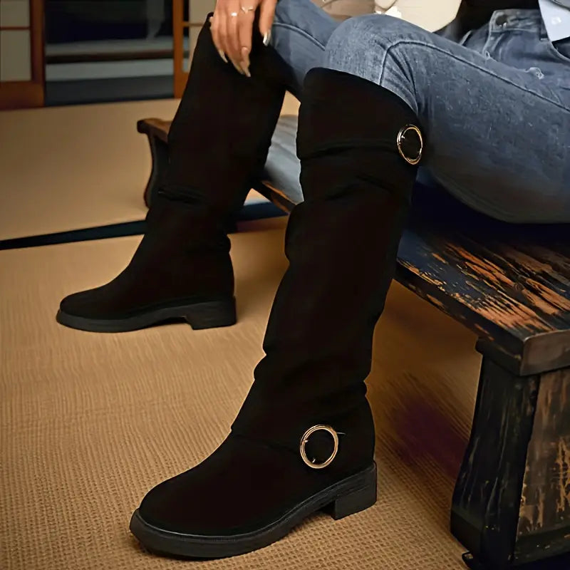 Loretta | Retro-Reitstiefel aus Wildleder