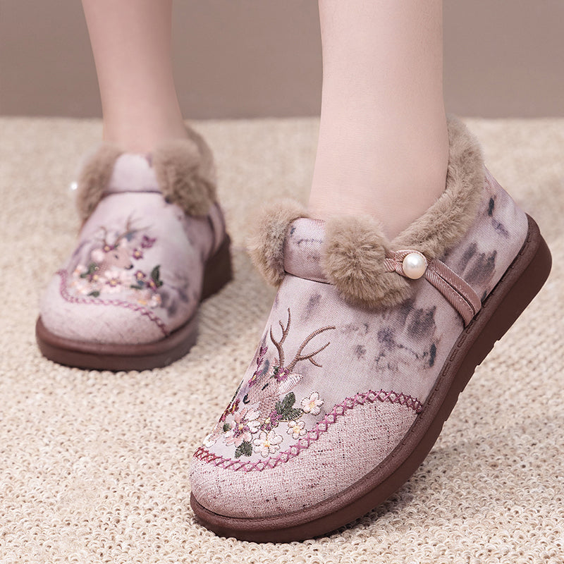 Rimza | Warme Stickerei-Hausschuhe für Damen