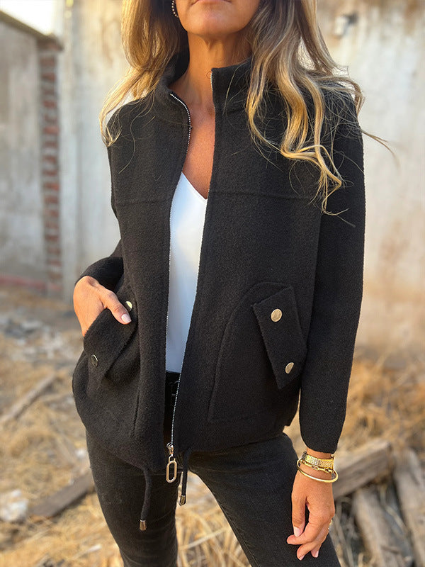 Ofelia | Fleecejacke mit strukturiertem Stehkragen