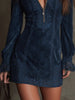 Zelicia | Blaues Wildleder-Minikleid