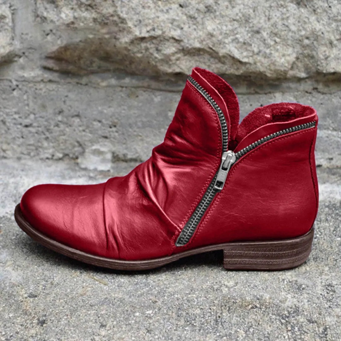 Lornia | Damenstiefel mit doppeltem Reißverschluss