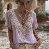 Liora | Leinen-T-Shirt mit Stickblumen