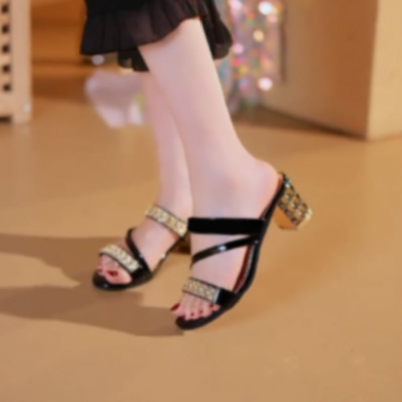 Verra | Glamouröse High-Heel Sandalen mit Schmucksteinen