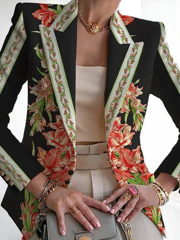 Scarlet™ | Lässige Langarm-Blumen-Anzugjacke für Damen