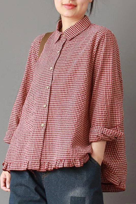 Lina | Kariertes Leinen-Baumwoll-Shirt