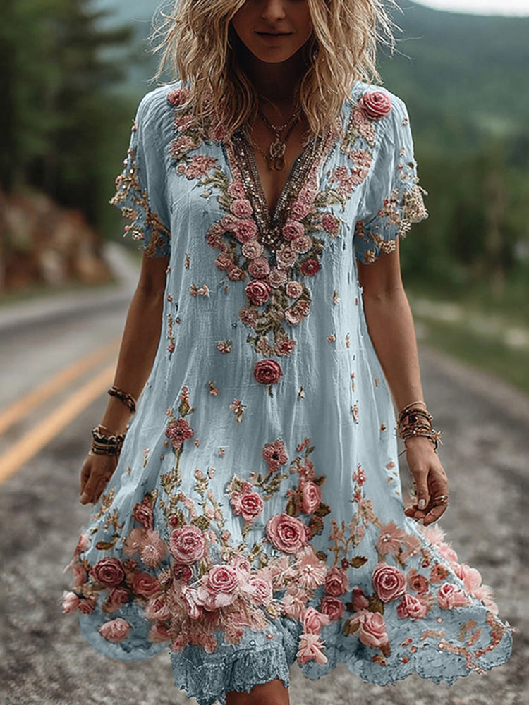 Azalea™ | Elegant schwingendes Kurzarmkleid im Vintage-Stil