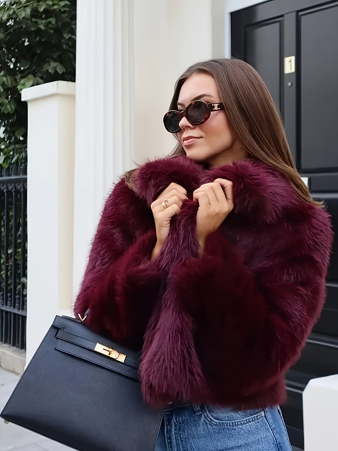 Hizalie | Elegante Jacke in Burgunderrot für den Herbst