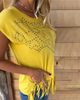Everly | Modisches T-Shirt mit Nietenfransen-Detail