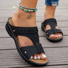 Russia | Orthopädische flache Ledersandalen mit goldenen Details