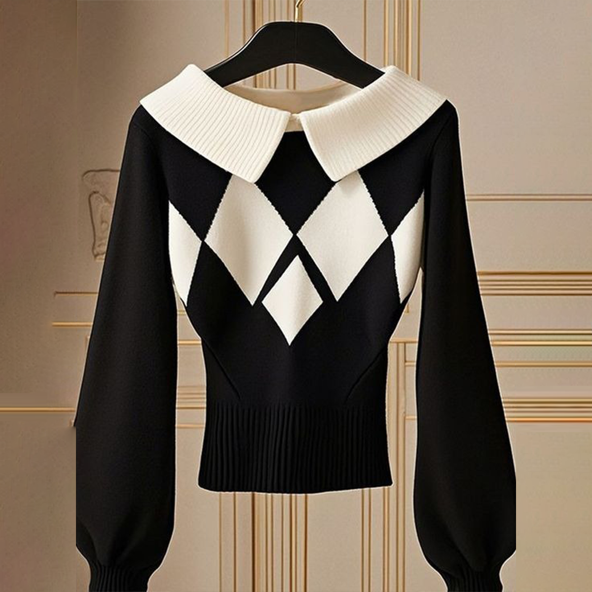 Hailey | Gestrickte Argyle-Pullover