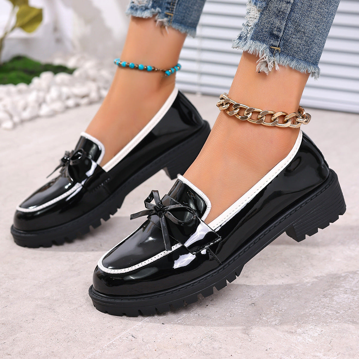 Kina | Damen-Loafers mit Blockabsatz