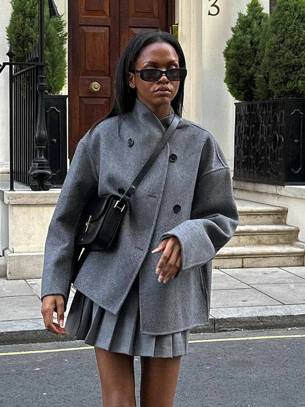 Zophia | Stylische übergroße Wolljacke mit Knöpfen