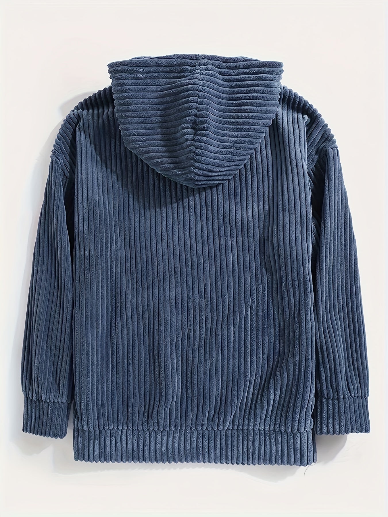 BRAM | PULLOVER MIT KAPUZE AUS CORD - Blau / S