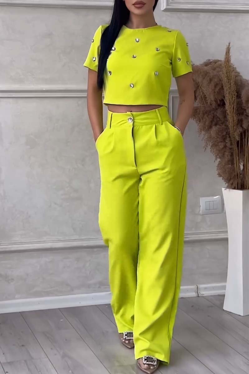 Carmixa | Top & Hose Set mit Diamant-Verzierung