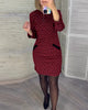 Caryn | Geometrisches Midikleid mit 3/4-Ärmeln