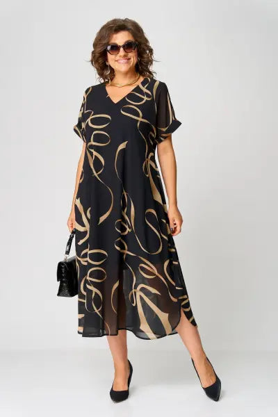 Milena | feminines Chiffonkleid für Curvy Damen