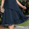 Sarah | elegantes A-Linien-Midikleid, mehrlagiges Mesh-Design.